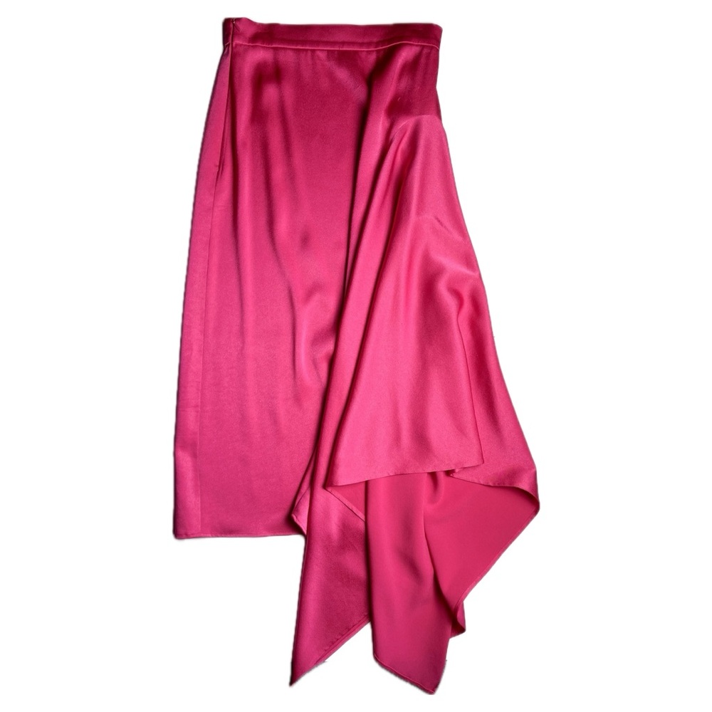 Escada Satin Hot Pink Skirt Asymmetrical Women’s Size 36 Medium